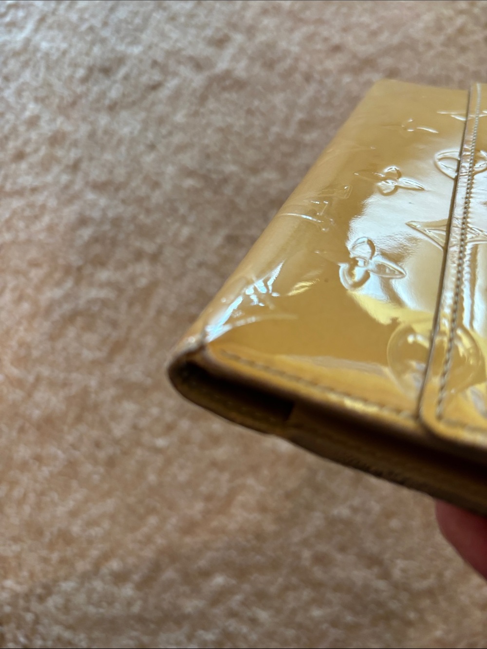 Louis Vuitton Vernis Monogram Patent Wallet in Mustard Yellow - Picture 11 of 11